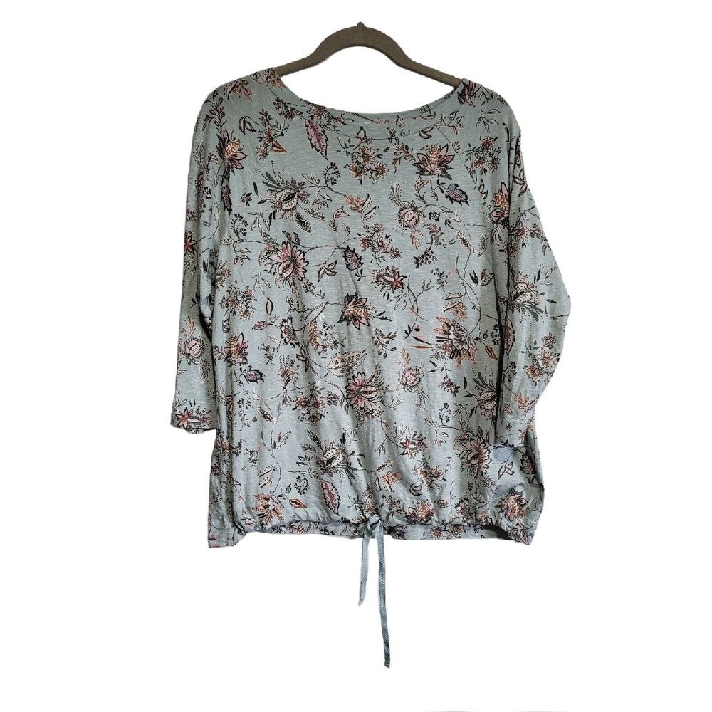 J. Jill Cotton Modal Blend 3/4 Sleeve Pullover Top Size M Tye Accent